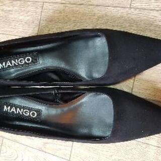 MANGO マンゴー ブラック スエード パンプス