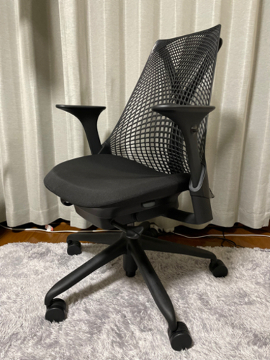 Herman Miller セイルチェア(SAYL)サスペンションミドルバック/高さ調節アーム付/シートカラー・背:ブラック/座:ブラック/ベース・フレーム:ブラック