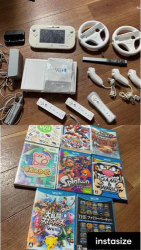 wii 本体＋リモコン＋ヌンチャク＋ソフト助かりハンドル