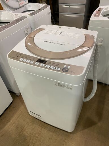 【愛品館市原店】SHARP 2016年製 7.0kg洗濯機 ES-KS70R【管理I4S029345-104】