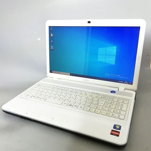 即使用可 ノートパソコン 中古動作良品 15型ワイド Fujitsu 富士通 AH40/D AMD 4GB DVDマルチ 無線LAN webカメラ テンキー Office