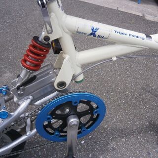☆中古品 美品 FUJI/フジ 折りたたみ自転車 Triple Folding Alumi Folding X Bike F16/R12インチ LEDライト付き 動作問題なし☆