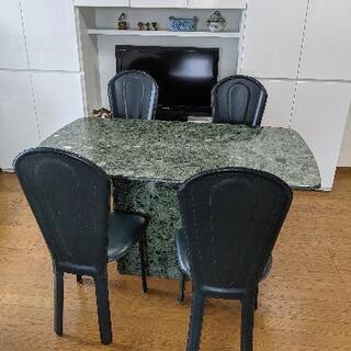 緑大理石ダイニングセット