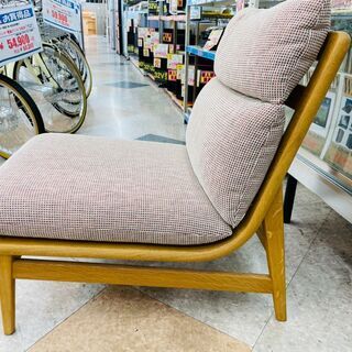 🌴HIDA(飛騨家具) 1Pソファ 定価￥103,680 ホワイトオーク材使用 ファブリックシャ―ムRE🌴