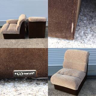 T635) maruni マルニ木工 応接テーブル セット ガラステーブル ソファ