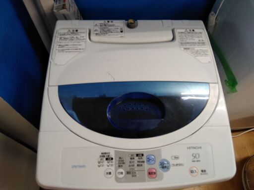 G4922　洗濯機　日立　NW-5FR　5㎏　2007年製　上蓋溶け跡有り　1ヵ月保証　送料A　キッチン家電　札幌　プラクラ南9条店　カード決済可能