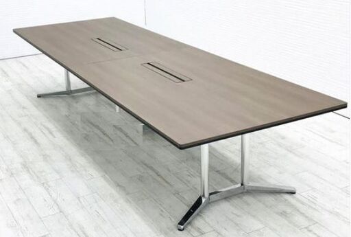 会議テーブル　オカムラ製ラティオ2　W3200　D1200　ダークブラウン