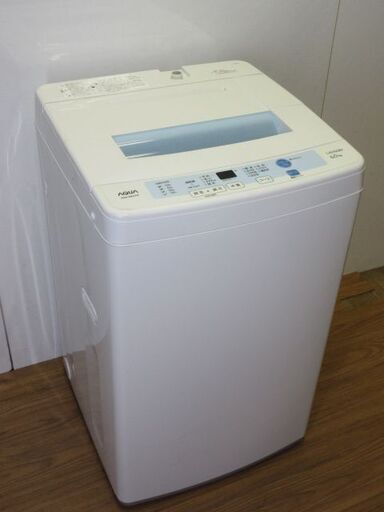 【中古】rh0230　ハイアールアクア　洗濯機　AQW-S60C　6kg　Haier AQUA　全自動洗濯機　自動おそうじ　風乾燥　ホワイト　白