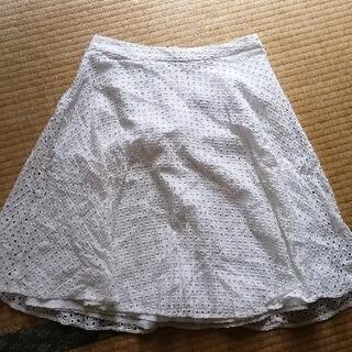 FOREVER21★春夏用白の膝丈スカート★M