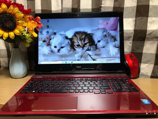 彡 Aランク美麗品・NEC・Webｶﾒﾗ内蔵・i7第四/新品SSD240GB/クリスタルレッドWin10 64bit/Office2019付/15.6ｲﾝﾁ/メモリ８GＢ/無線/DVD・ＣＤ再生ソフト付　No.2108016