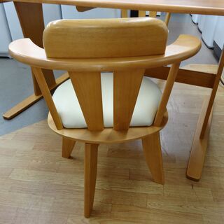 ダイニングセット 3点セット テーブル幅135㎝ 回転イス×2  木製 ナチュラル 西岡店