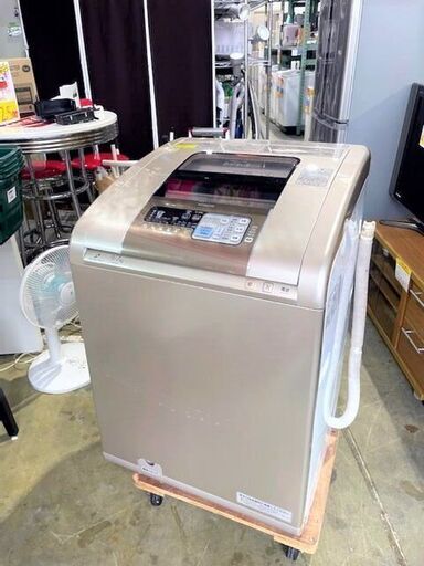 全自動洗濯機　乾燥機　HITACHI BW-D9JV 2008年製　洗濯9.0kg/乾燥7.0kg　シャンパン　住まい　洗濯　大型