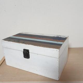 【🌟お譲り先決定】🍀木製　お洒落な白い収納ボックス　木箱　幅25...