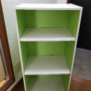 【急募】3段 カラーボックス  黄緑① ニトリ  カラボ 高さ調節