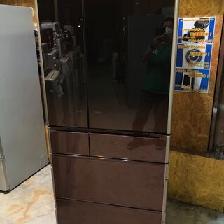 【動作保証60日間あり】HITACHI 2016年 R-X6700F 670L 6ドア冷凍冷蔵庫 真空チルド【管理KRR318】