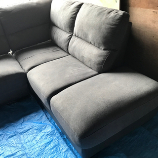 ニトリ　布張り　カウチソファ　左カウチ　グレー　使用歴短い　頻度低い　ハイバック