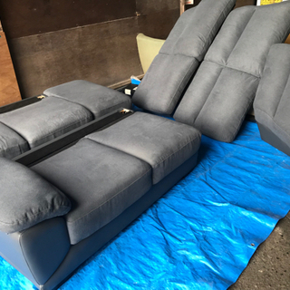 ニトリ　布張り　カウチソファ　左カウチ　グレー　使用歴短い　頻度低い　ハイバック