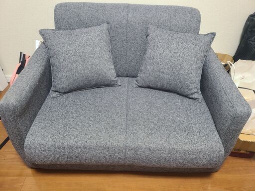【値下げ可能】ソファーベッドクッション付き（色：グレー）