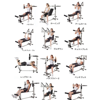 油圧式　負荷調節機能付きマルチジム　トレーニングマシン　ベンチ