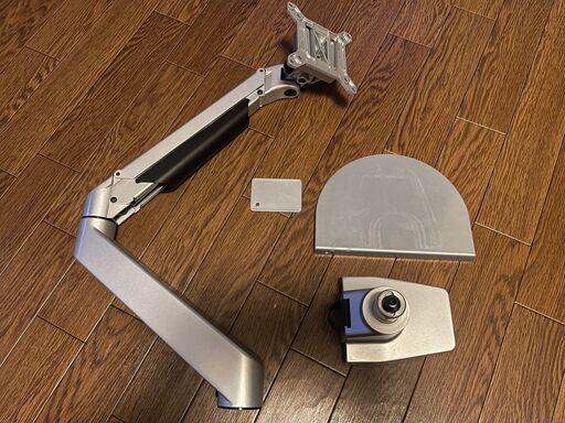 【別売り補強プレート付きセット】サンワサプライ モニターアーム 水平3関節 27インチ まで 薄型クランプ 耐荷重10kg ショート 27型 クランプ固定 ガスシリンダー ポール 縦画面にも対応 VESA ディスプレイアーム 液晶モニターアーム PCモニターアーム