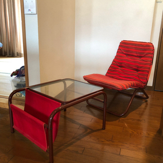 【無料】折りたたみ　カジュアルソファーセット　椅子2脚＋テーブル − 滋賀県
