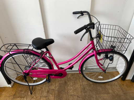 値下げしました！！！N006★ピンク色・26インチ普通自転車★防犯登録料込