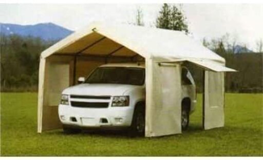 【引取限定】簡易テント式車庫 簡易ガレージ スチールフレームキャノピー 3m×6m×2.9m