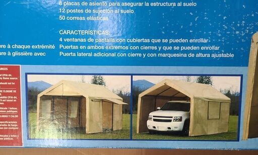 【引取限定】簡易テント式車庫 簡易ガレージ スチールフレームキャノピー 3m×6m×2.9m