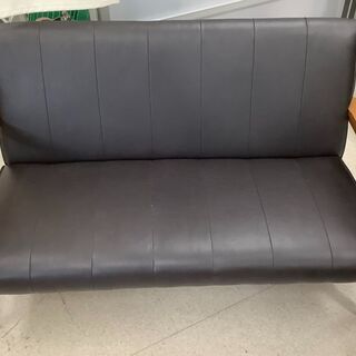 2人掛けソファ レザーソファ 革 黒【ユーズドユーズ名古屋天白店】 J1033
