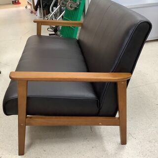 2人掛けソファ レザーソファ 革 黒【ユーズドユーズ名古屋天白店】 J1033