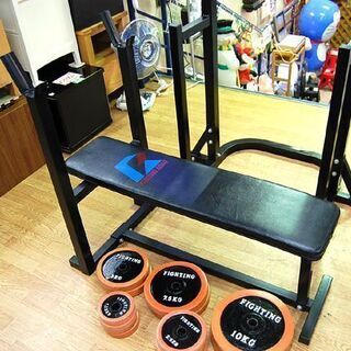 ファイティングロード ベンチプレス 70kg プレート・ベンチ・スクワット台・シャフト トレーニング 筋トレ FIGHTING ROAD 札幌市 清田区 平岡