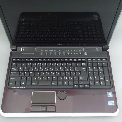 あずき色 ノートパソコン Windows10 中古良品 15.6型ワイド 富士通 