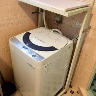 SHARP 洗濯機 5.5kg 2016年製品 ランドリーラック付