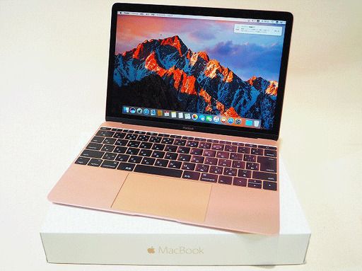 【苫小牧バナナ】Apple/アップル MMGL2J/A MacBook ローズゴールド 12型Retinaディスプレイ 第6世代 2016年モデル 動作品♪