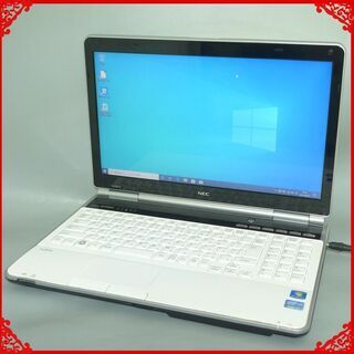 新品高速SSD ホワイト ノートパソコン 中古美品 15.6型ワイド NEC PC-LL750ES6W Core i7 4コア 8GB Blu-ray 無線 Windows10 Office有 新品高速SSD ホワイト ノートパソコン 中古美品 15.6型ワイド NEC PC
