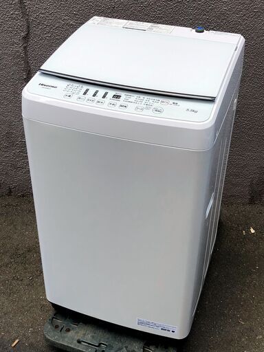 ⑰【6ヶ月保証付・税込み】21年製 極美品 ハイセンス 5.5kg 全自動洗濯機 HW-G55B-W【PayPay使えます】