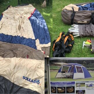 キャンプ用６点セット（BBQ台、ランタン、テント、椅子、テーブル、食器）