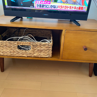 【ネット決済】テレビ台 ローボード 木製ブラウン 組み立て式
