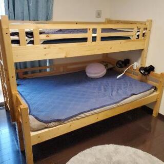 北欧 天然木 すのこベッド トンタッタ 2段ベッド シングル×ダブル