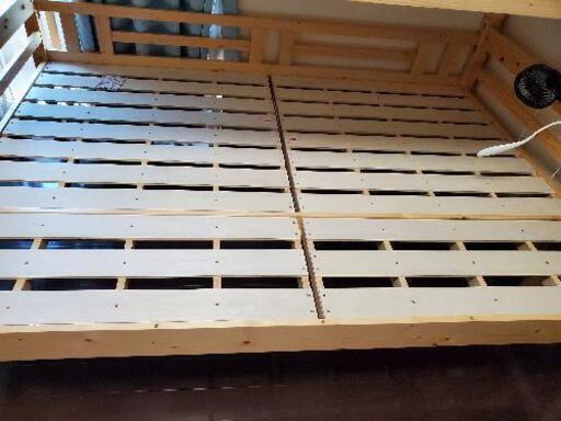 北欧 天然木 すのこベッド トンタッタ 2段ベッド シングル×ダブル