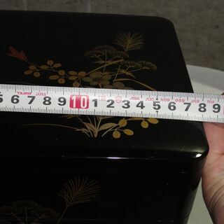 未使用　箱入り（箱劣化）　　黒い重箱　３段　　昭和　レトロ − 栃木県