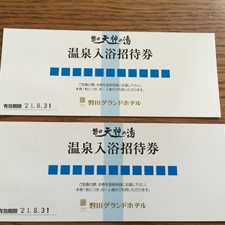 磐田グランドホテル　天神の湯　招待券　2枚