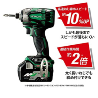 【新品②】HiKOKI(ハイコーキ) コードレスインパクトドライバ 36V ストロングブラック WH36DA