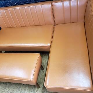 【7350】ソファーダイニングセット・２P、右肘アーム・ベンチの３点セット