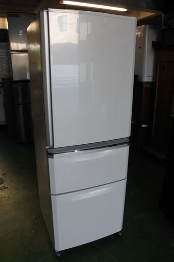 三菱 17年式 MR-C34A-W 335L 3ドア 冷蔵庫 自動製氷機能つき ファミリータイプ エリア格安配達 8*29