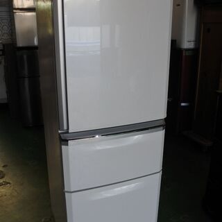 三菱 17年式 MR-C34A-W 335L 3ドア 冷蔵庫 自動製氷機能つき ファミリー