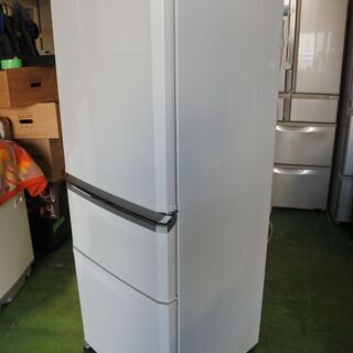 三菱 17年式 MR-C34A-W 335L 3ドア 冷蔵庫 自動製氷機能つき ファミリー