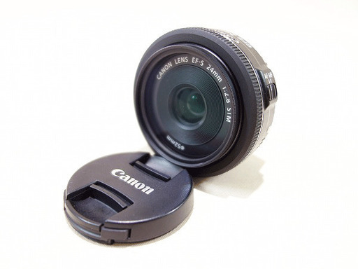 【苫小牧バナナ】キャノン/Canon 単焦点 交換レンズ 薄型パンケーキレンズ EF-S24mm F2.8 STM 中古 レンズフィルター付き 動作OK♪