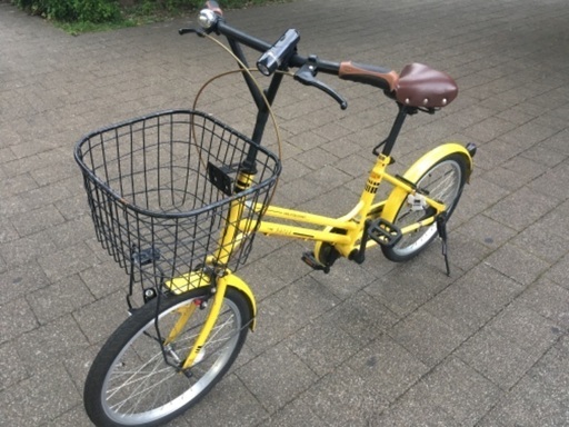 自転車　大人用　黄色　20インチ