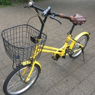自転車　大人用　黄色　20インチ